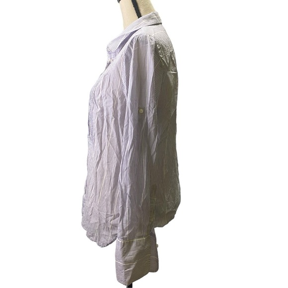 J Crew Striped Button-up Shirt Blouse Sz 12 - Picture 4 of 14